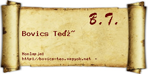 Bovics Teó névjegykártya